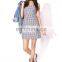 Fancy Gingham Print Clothing New Women Dress Model