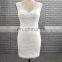 Wholesale V Neckline Sleeveless Beaded Ivory Short Prom Dresses With Detachable Skirt
