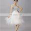 Sequin Wedding Toast Short Evening Dress Lace Tutu Skirt Bridesmaid Dress