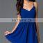 China Supplier Royal Blue Formal Short V-Neck Chiffon Party Dress Patterns