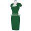 Grace Karin Ladies Dark Green Hips Wrapped Cap Sleeve Retro Vintage Pencil Bodycon Dress CL008947-5