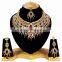 Beautiful Designer Gold Plated Bollywood Party wear Jewelry Necklace Set Dark Red Color