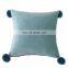 Lovely solid color Velvet pillow case cover with plush ball