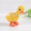 Free Sample pet toy animal shaped yellow duck cotton rope dog chew toy