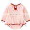 cherry printing pattern full sleeve romper Jumpsuit with headband beautiful Girls Daily Wear romper