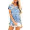 LAITE T2007 2020 Spring&Summer Style Women O Neck Kink T Shirt Lady Tie Dyed Print T-Shirt