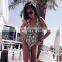 Summer stock black halter V-Neck cross elastic lady bathing suit 5 colors women bikini one piece swimsuit