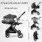 Luxury foldable 3 in 1 travel system light weight baby strollers walkers