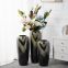 European Mediterranean Simple Hand Made Large Black Ceramic Vase For Bedroom Decor