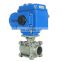 DKV coils electrical control 12 and 24 volts motor ON OFF type stainless steel 304 electric 3pcs welded ball valve