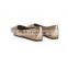 Golden fashionable design flat leather sandals shoes for ladies women flat soft ballet shoes (LAJ0007)
