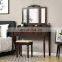 Size of dressing table wooden dressing table with mirror and stool