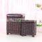 Living Room Floor Cabinet Wooden With Bulrush Weave Cupboard Space Cabinet