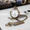 GOHUOS Transparent Wristwatches Round Stainless Steel Quartz Cheap Price Pocket Watches With Chain