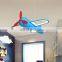 Modern Blue Aircraft Shape Decorative Kids Chandelier Hanging Light Lamp For Bedroom Child Pendant Light