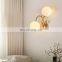Factory Cheap Double Heads Home Hotel Fashion Bedside Decorative glass shade gold black indoor headboard reading wall light