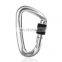 JRSGS Wholesale Custom Camping Aluminum 12KN/5KN Ultra-Light Locking Climbing Carabiner Screw Snap Hook