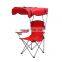 Outdoor camping beach chair with canopy folding sun shade beach armchairs