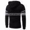 Sialwings black with gray custom strip style fleece hoodies & sweatshirts for men