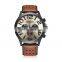 CURREN Brand men's watch luminous small three - stitch leather men's watch sport waterproof quartz watch