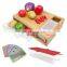 Large bamboo cutting board with 4 trays for easy food prep and cleanup