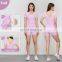 Contrast Color Slim Casual Yoga Short Sleeve Tops Wholesales Sports Deep V Neck Plain T Shirts
