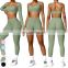 High Waist Quick Dry Running Sports Clothing Sport Bra Leggings 4 Piece Suit Workout Wear Yoga Set Women Gym Fitness Sets