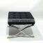 stainless steel X frame barcelona ottoman