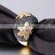 Best Gift Jewelry Cubic Zirconia Black Color White Gold Plated Fashion Flower Ring