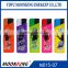 five solid colors plastic lighter gas windproof lighter electric lighter for cigarette with printing