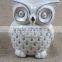 Ceramic Owl Tealight Holder With Gold Line