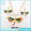 Gold Jewelry Cute Fancy Dragonfly Earring Necklace Jewelry Set