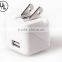 UL! Portable 5v 1a (10w) usb charger for Travel with Poldable US Plug