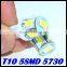 NEW 2015 Wholesale white T10 W5W 5630 5smd super bright Auto led car lighting wedge auto lamp