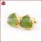 Triangle Green Chrysoprase Gemstone Stud Earrings