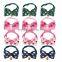 Wholesale Mixed Color Lovely Heart Printed Cat Bow Tie Neck Collar With Bell