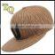 6panel brown promotional winter emroidery patch leather strap hat