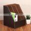 Creative Desktop leather three layer file rack three column office data frame A4 Notes file disk special finishing