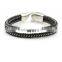 snake head fancy cowhide leather wrist band for men