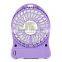 Desktop Mini Electric Palm Leaf Fan USB Battery Powered Portable 3 Speeds With LED Light