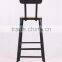 Vintage Industrial Furniture Metal High Chair Dining Chair with Pine Wood Seat