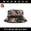 Factory manufacture direct selling floral print roll up bucket hat wholesale
