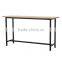 Replica wooden bar table, metal high table