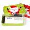 Christmas name card box/Jewelry Gift Rectangular Painting Iron Tin Boxes Card Bag