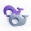 Nursing Mom Gift food grade New silicone whale shape baby teether,teething pendant