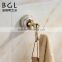 Fresh design Zinc alloy and Ceramic bathroom accessories Wall mounted Gold finishing Double robe hook-11835