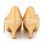 lady lace high-end satin dance shoes flesh color round toe high-heel soft sole shoes for girls dancing