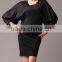 Pretty Steps 2016 elegant ladies casual autumn dress high quality round collar lantern sleeve dress