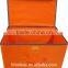 pure color printing fabric polyester toys storage box with lids covered orange