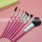 Hot Colorful Sale Women's Pink New Profuct 7Pcs Makeup Pouch Brush Set